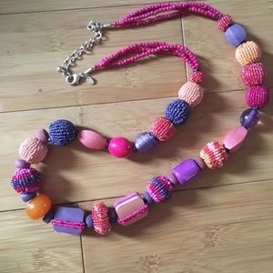 Purple and pink chunky Chico’s necklace